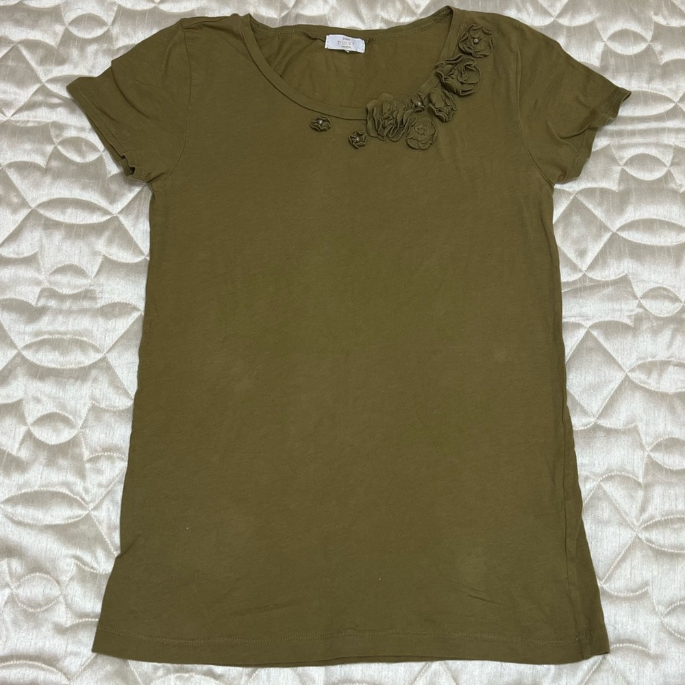 J. Crew Tissue T Shirt 100% Cotton Women’s XS Style 12670 Short Sleeve Top Green